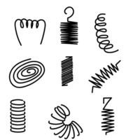 a set of different types of springs and coil vector