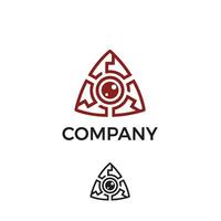 Abstract Triangle Camera logo design vector