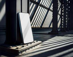 Smartphone in Industrial Scene photo
