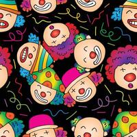 Seamless pattern with clowns. vector