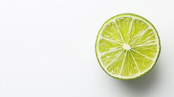 Fresh lime slice isolated against a clean white background. photo