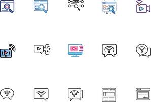 Comprehensive Digital Networking Icons Collection vector