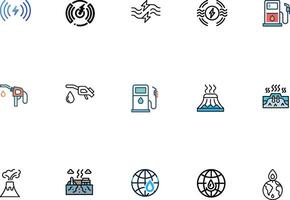 Dynamic Icons Set for Energy Collection vector