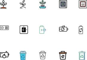 Energy Bundle Dynamic Icons Set vector