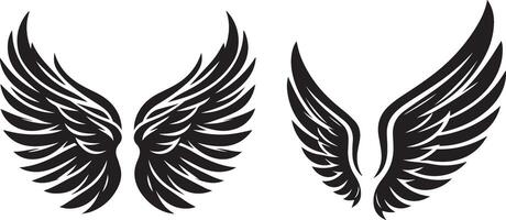 two wings with black and white designs vector