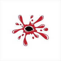 The water droplets are red and there is one black color in the middle. vector