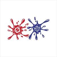 Two water droplets with eyeball and spider web motif vector