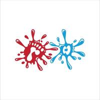Two drops of water with different colors and patterns on a white background vector