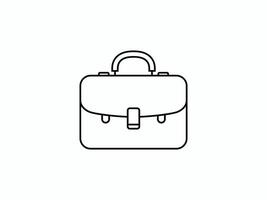 Minimalist Black Briefcase Icon on White Background for Business and Professional Branding Designs vector