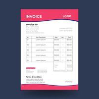 Invoice design template with red and black color vector