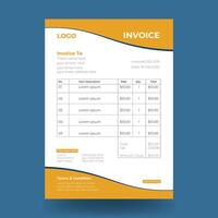 Professional Invoice design template with yellow and black color vector