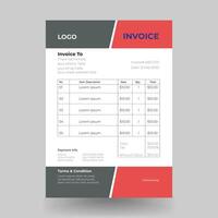 clean invoice template design vector