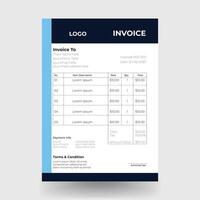 professional invoice design template vector