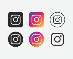 Instagram icon set design on white background. Instagram logo design set free vectors icons template. Modern and clean instagram icon set.