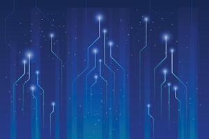 Circuit line technology digital on a blue background. Internet network connection, transfer data communication, cyber nano information. Futuristic cyber light trails backdrop. vector