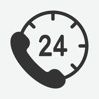 24 Hour Customer Support Icon. Customer Service Icon with 24-7 Assistance Concept. Customer Support Icon. vector