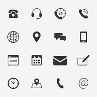 Contact icon set. Minimal Contact Icon Set in Solid and Outline Styles. Contact Icons Collection. Contact Icon Pack. vector