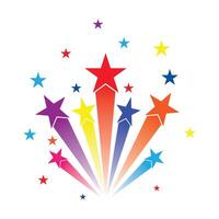 Abstract shooting star. Colourful shooting stars set. Background with colourful stars. Rainbow colourful shooting star , icon. illustration. vector