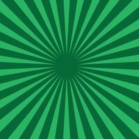 Green sunburst background. Green faded background with star, light rays, halftone effect. Abstract sunburst green background design. Simple illustration. vector