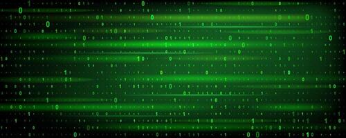 Green binary ones zeros code on black background. Abstract Technology Binary code, programming algorithm, data code, encryption and encoding. Matrix background of numbers. vector