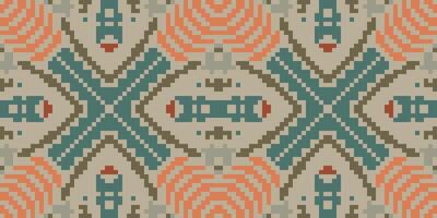 Stitch Abstract Geometric Pattern With Stripes Linesfolk Embroidery, Aztec Geometric Ornament Print. Design for Carpet, Wallpaper, Clothing, Wrapping, Fabric vector