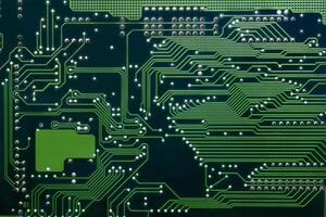 Intricate textures on a detailed circuit board design showcasing connection pathways photo