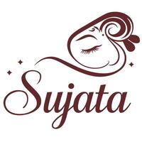 Logo design, stylized Ganesha face, abstract elephant head, curling trunk, closed eye, minimalist vector