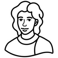Line drawing, portrait, simple black and white illustration, minimalist style vector