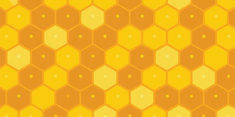 Honeycomb pattern, geometric hexagons, yellow and orange tones, bee hive texture, abstract background