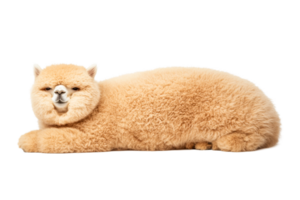 Soft fluffy pet resting comfortably on a transparent background png