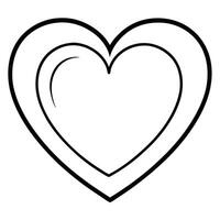 Heart shape, simple line drawing, black and white, minimalist design, outline, symmetrical, clean lines, geometric shape vector