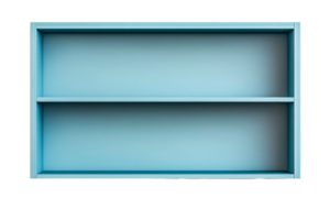 Blue wooden shelf with two compartments for display png