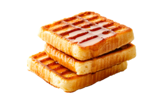 Toasted waffles with syrup on a clear background png