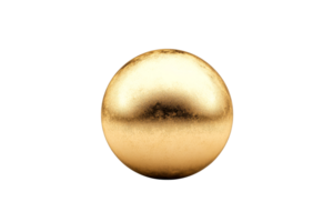 Golden sphere with smooth texture on transparent background png