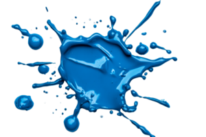 Dynamic blue paint splash on transparent background for design png