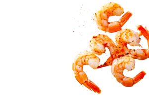 Cooked shrimp arranged on a transparent background for culinary use png