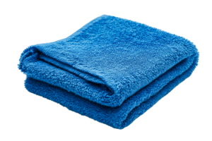 Soft blue towel folded neatly on a transparent background png