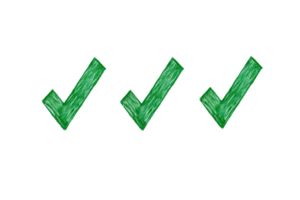 Green check marks on a transparent background for approval concepts png