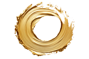 Elegant gold brush stroke creating a circular design with depth png