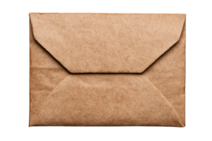 Simple brown envelope on transparent background for mailing needs png