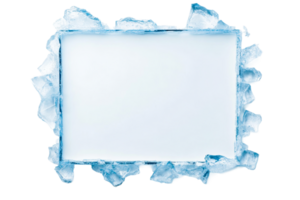Ice frame with transparent background for creative designs png