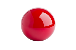 Shiny red sphere with a smooth surface and transparent background png