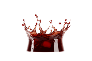 Splash of dark liquid forming waves against a transparent background png