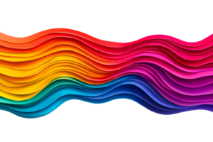 Colorful wave of layered paper sheets with a smooth gradient png