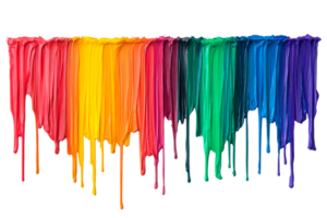 Colorful paint drips create a vibrant horizontal gradient background png