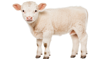 White calf, dairy cattle, beef livestock, domestic animal, isolated, cut out transparent png