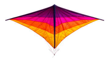 Colorful kite soaring against clear sky with transparent background png