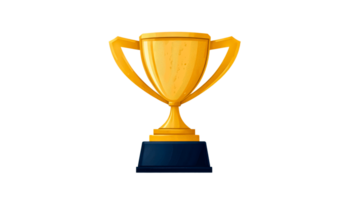 Golden trophy with a black base on a transparent background png