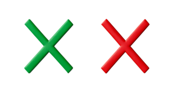 Red and green cross signs, texture, mark, symbol, X, cancel, no, cut out transparent png