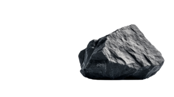 Rough rock formation with jagged edges isolated on black, cut out transparent png